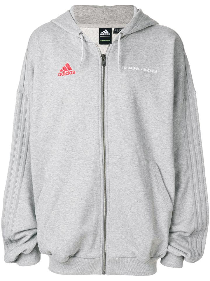 Adidas Gosha Rubchinskiy X Adidas Logo Embroidered Hoodie - Black
