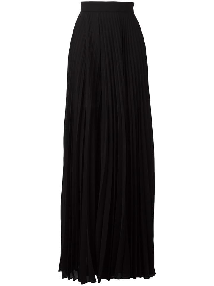 Elie Saab Pleated Wide-leg Trousers, Women's, Size: 40, Black, Polyamide