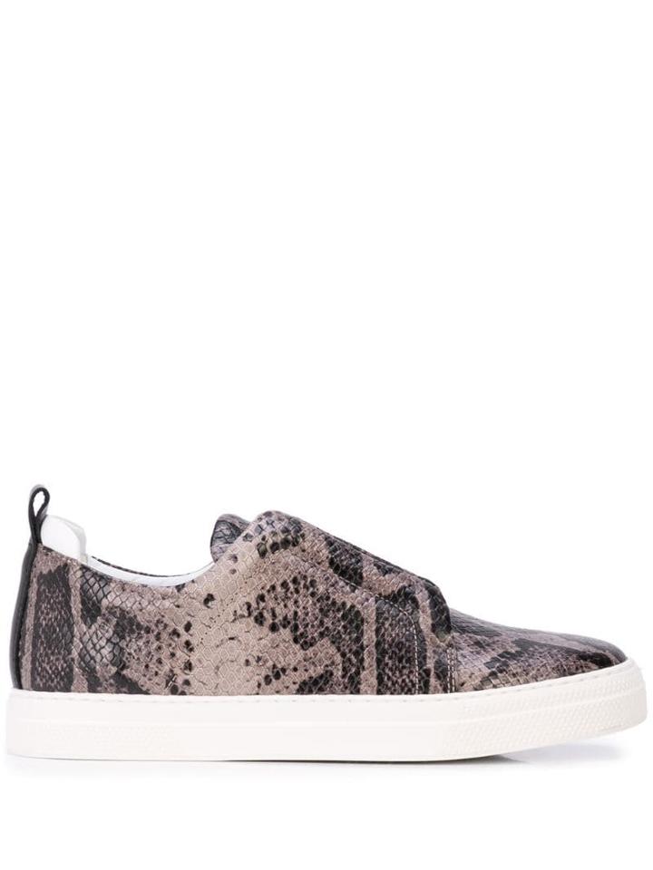 Pierre Hardy Animal Print Slider Sneakers - Grey