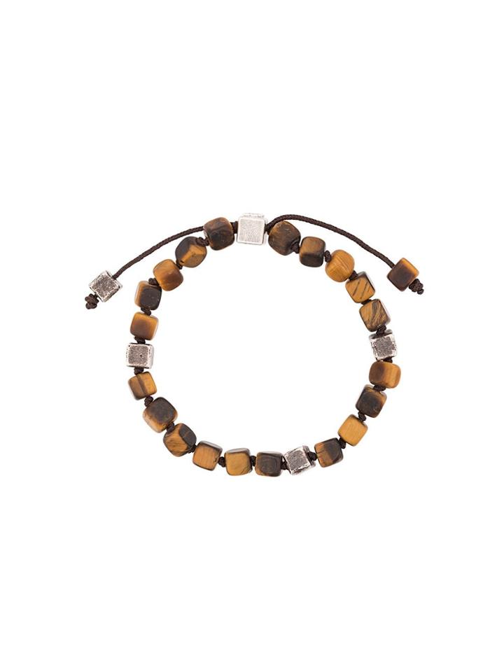 M. Cohen Tiger Eye Beaded Bracelet - Brown