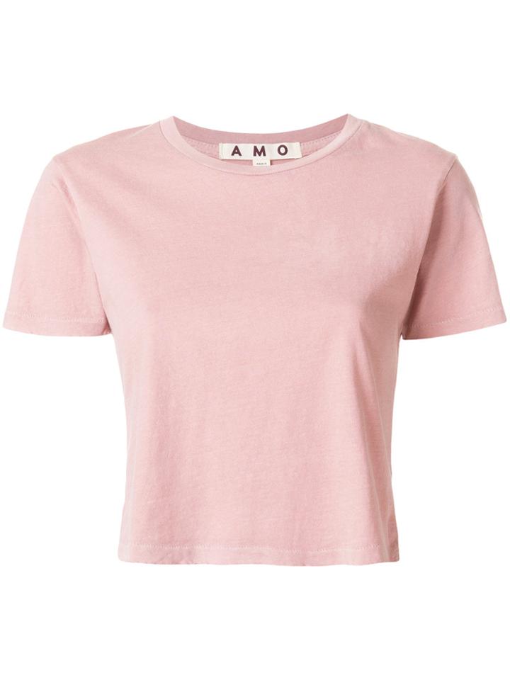 Amo Plain Cropped Top - Pink & Purple
