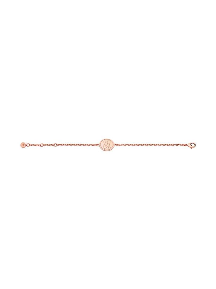 Fendi Ff Karligraphy Engraved Charm Bracelet - F0cj4-gold Pink
