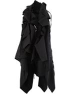 Masnada Ruffled Asymmetric Gilet - Black