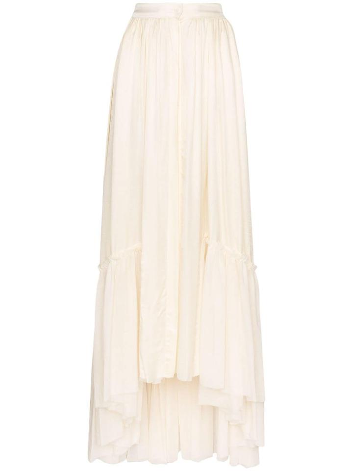 Ann Demeulemeester Loose Fit Satin Maxi Skirt - Neutrals