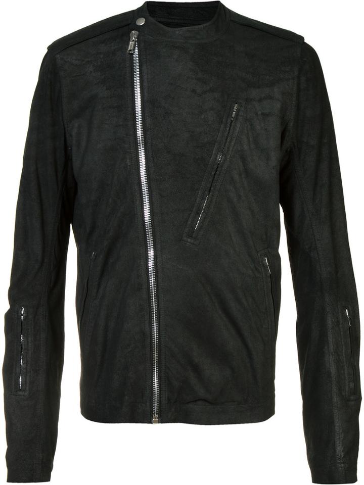 Rick Owens Zipped Jacket, Men's, Size: 50, Black, Cupro/cotton/lamb Skin