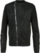 Rick Owens Zipped Jacket, Men's, Size: 50, Black, Cupro/cotton/lamb Skin
