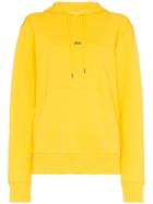 Helmut Lang Oversized Taxi Logo Print Cotton Hoodie - Yellow