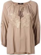 Steffen Schraut - Floral Embroidery Blouse - Women - Viscose - 36, Women's, Brown, Viscose