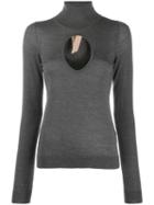 Nº21 Cut-out Turtleneck Sweater - Grey