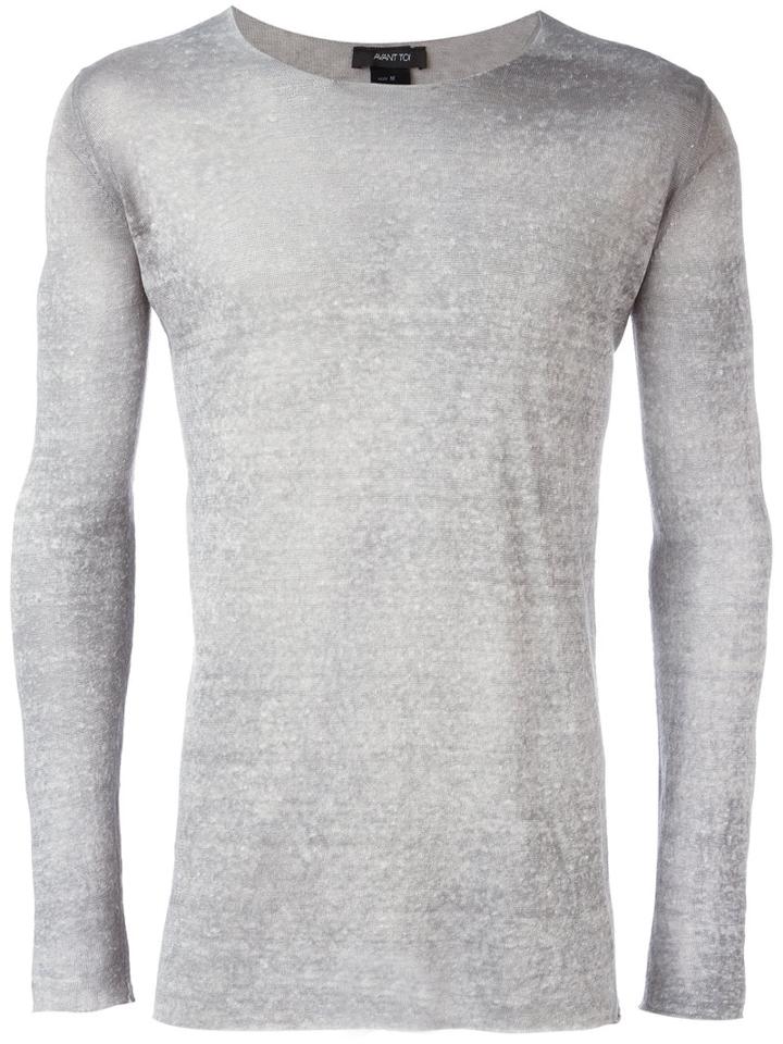 Avant Toi Slim-fit Jumper, Men's, Size: Xl, Grey, Linen/flax/polyamide