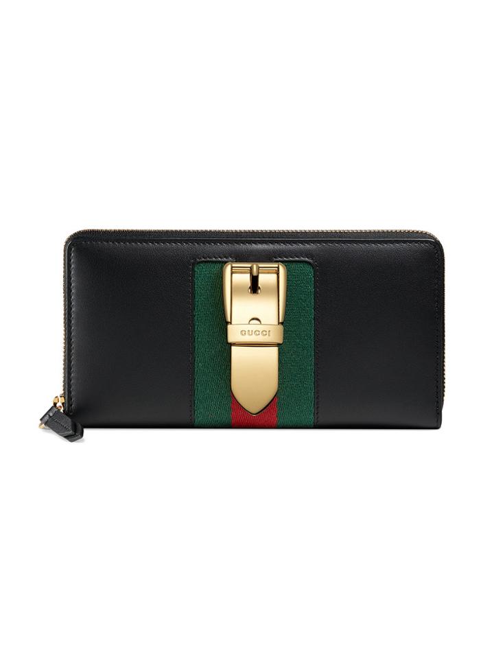 Gucci Sylvie Zip Around Wallet - Black
