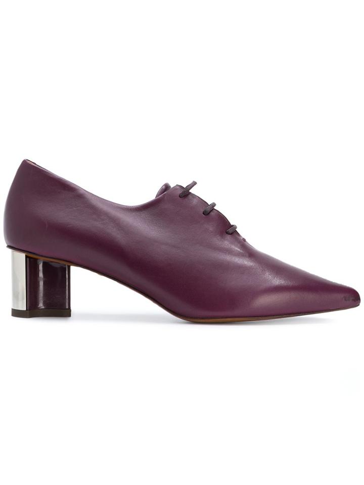 Clergerie Lace-up Pointed Toe Pumps - Pink & Purple