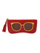 Sarah Chofakian Leather Glasses Case - Red