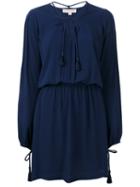 Michael Michael Kors Lace Up Neck Dress, Women's, Size: Xs, Blue, Polyester/spandex/elastane