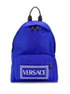 Versace Vintage Logo Print Backpack - Blue