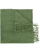 Al Duca D'aosta 1902 Fringed Knitted Scarf, Men's, Green, Silk