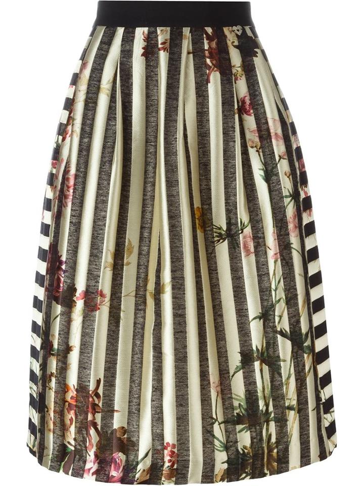 Twin-set Floral Stripe Skirt