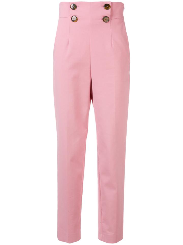 Sara Battaglia Button Waist Trousers - Pink & Purple
