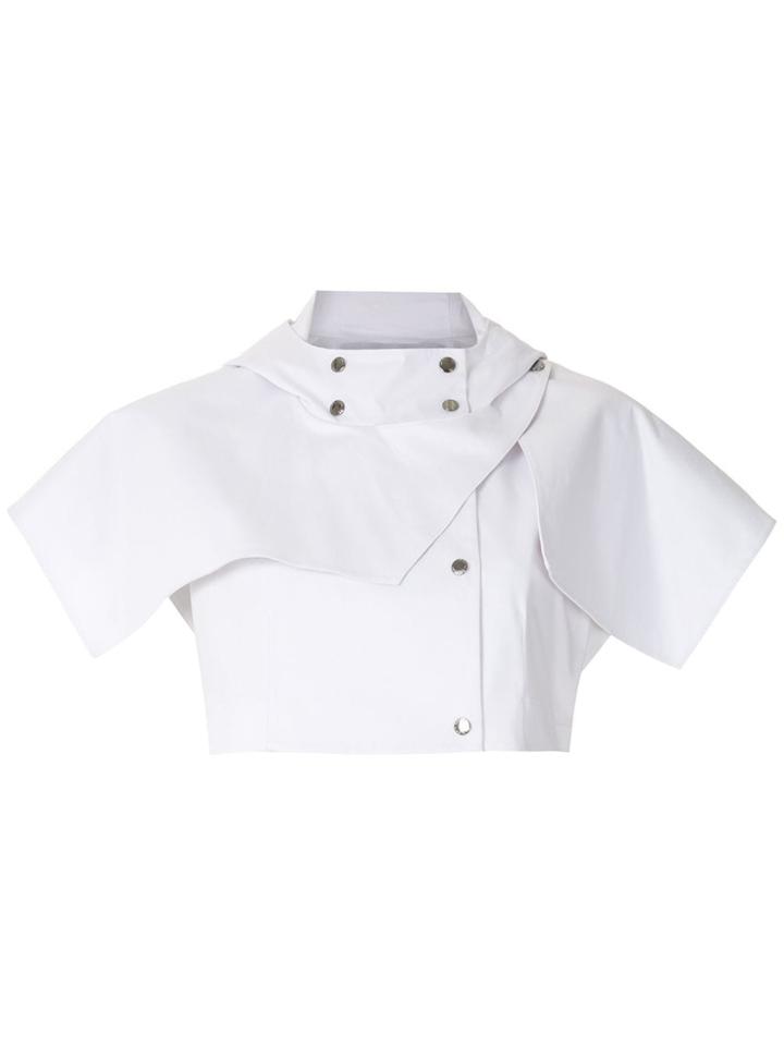 Gloria Coelho Cropped Hodeed Coat - White