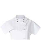 Gloria Coelho Cropped Hodeed Coat - White