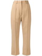 Mm6 Maison Margiela Cropped Tailored Trousers - Nude & Neutrals