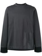 Y-3 Stripe Panel Sweatshirt, Men's, Size: Large, Grey, Cotton