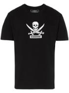 Neighborhood Cotton Skull And Swords Print T-shirt - Black