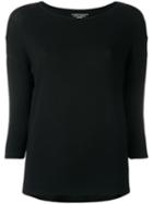 Majestic Filatures Three-quarters Sleeve T-shirt, Women's, Size: 2, Black, Spandex/elastane/viscose