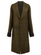 Haider Ackermann Contrast Pattern Coat, Women's, Size: 36, Green, Cotton/linen/flax/acrylic/wool