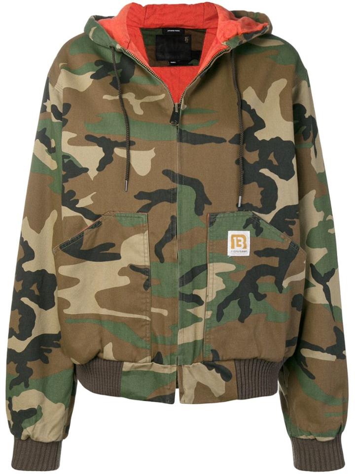 R13 Military Printed Bomber Jacket - Green