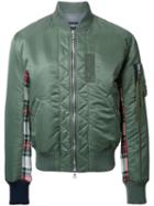 Clothsurgeon Tartan Panel Bomber Jacket, Men's, Size: Large, Green, Acrylic