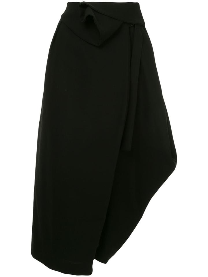 Enföld Draped Waist Asymmetrical Skirt - Black