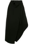 Enföld Draped Waist Asymmetrical Skirt - Black