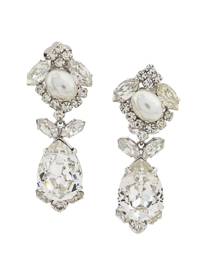 Christian Dior X Susan Caplan 1980's Archive Clip-on Drop Earrings -