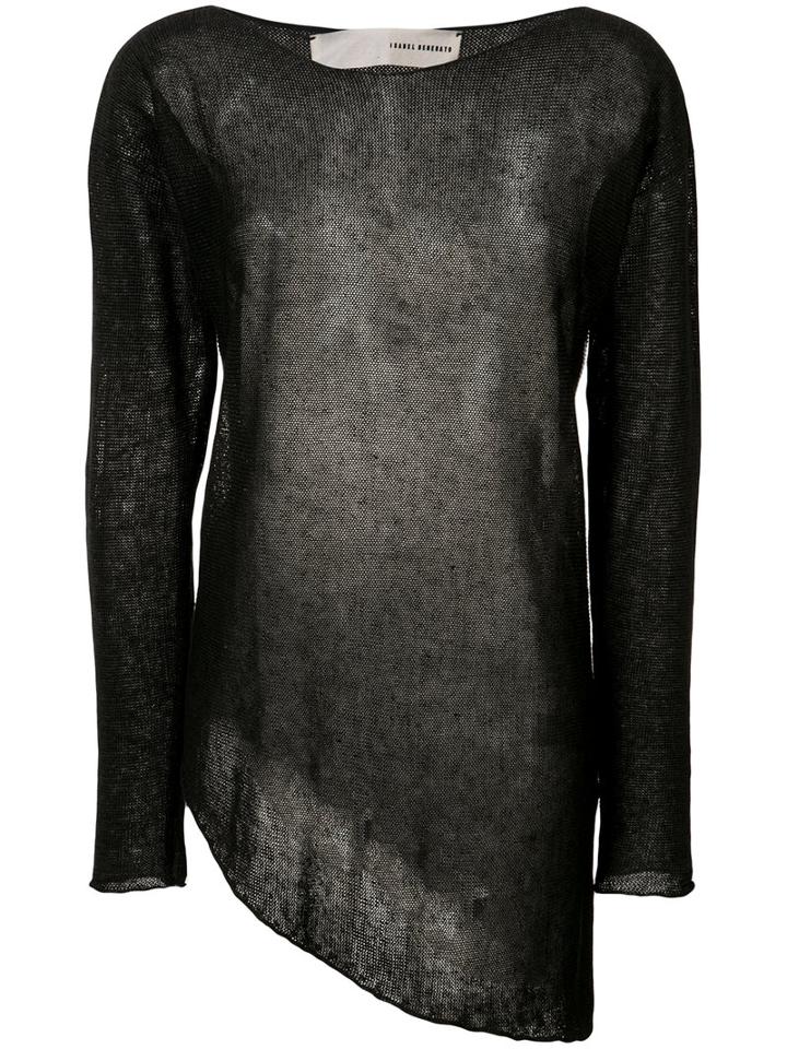 Isabel Benenato - Asymmetric Sweater - Women - Linen/flax - 42, Black, Linen/flax