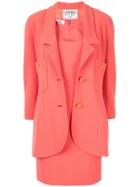 Chanel Vintage Cc Setup Suit Jacket Dress - Pink