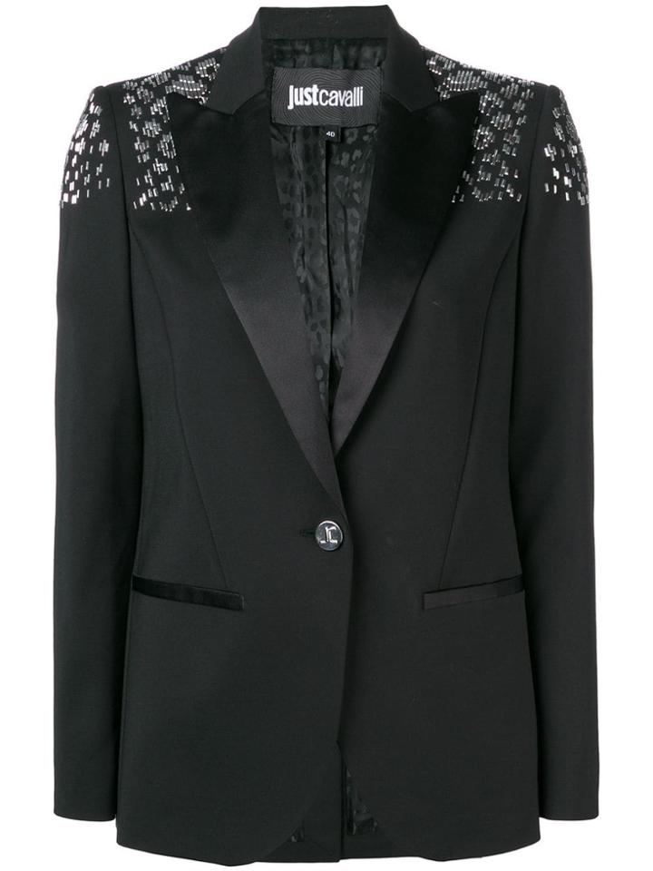 Just Cavalli Embellished Slim-fit Blazer - Black