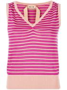 No21 Striped Knitted Vest Top - Pink & Purple