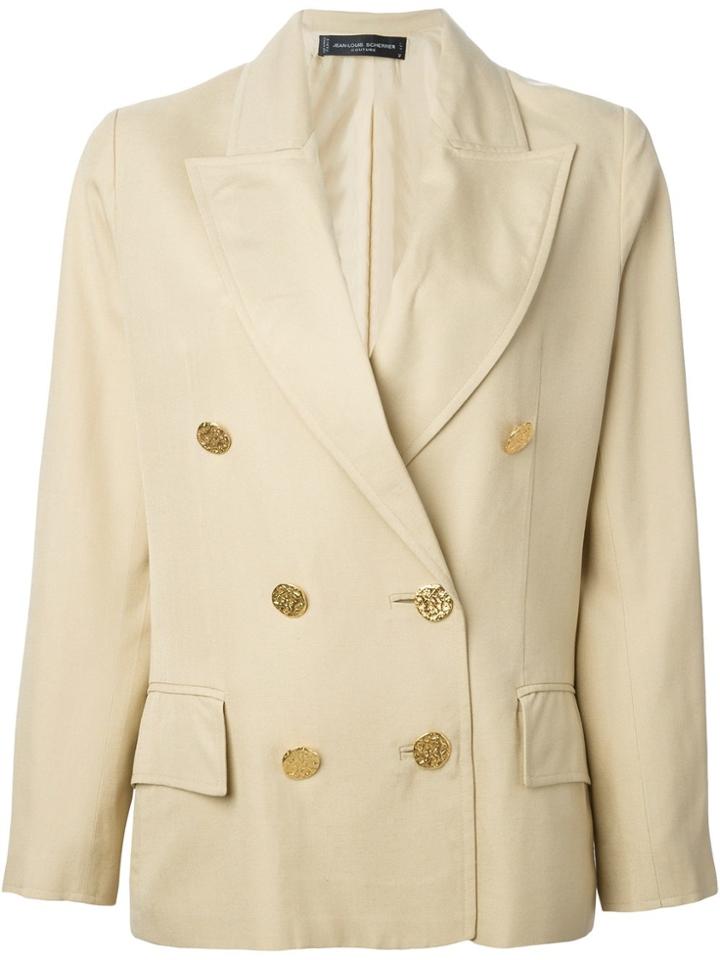 Jean Louis Scherrer Vintage Cropped Blazer - Nude & Neutrals