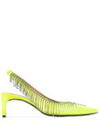 Area Embellished 50mm Slingback Pumps - Yellow