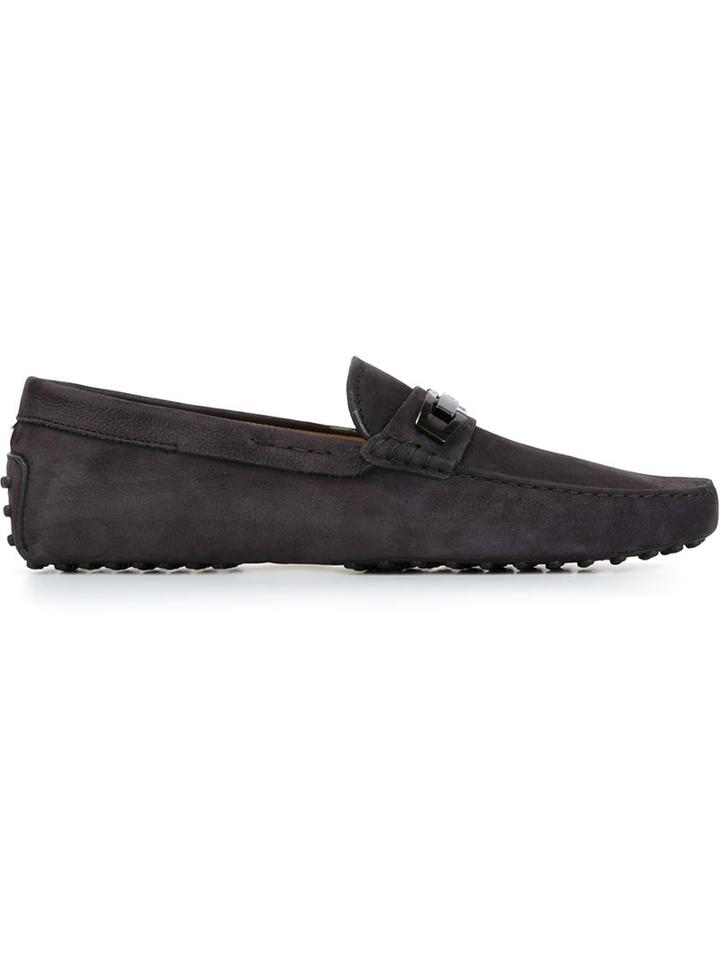 Tod's Metal Plaque Loafers