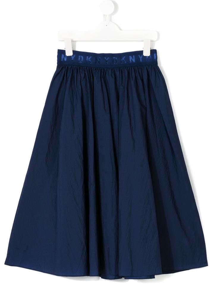 Dkny Kids Logo Printed Full Skirt - Blue