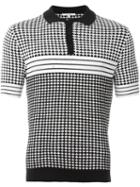 Carven Houndstooth Knit Polo Shirt