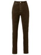 Amapô High Waist Velvet Skinny Trousers - Brown