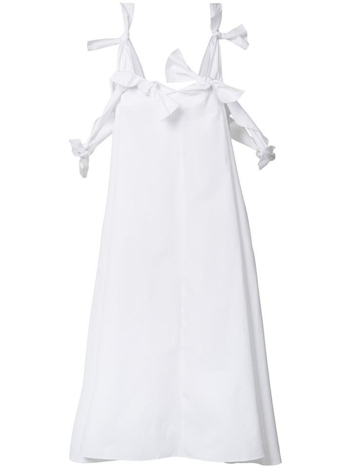 Maison Rabih Kayrouz Knot Detail Flared Dress, Women's, Size: 36, White, Cotton