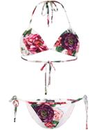 Dolce & Gabbana Floral Halterneck Bikini - White