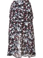 Veronica Beard Floral Print A-line Skirt, Women's, Size: 2, Black, Silk