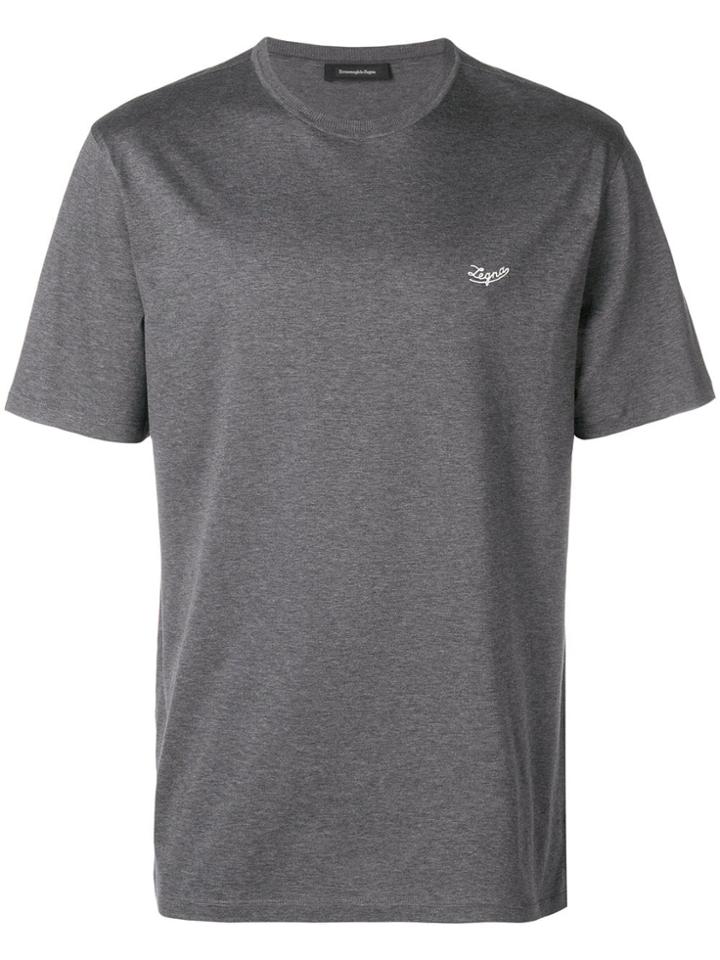 Ermenegildo Zegna Logo Embroidered T-shirt - Grey