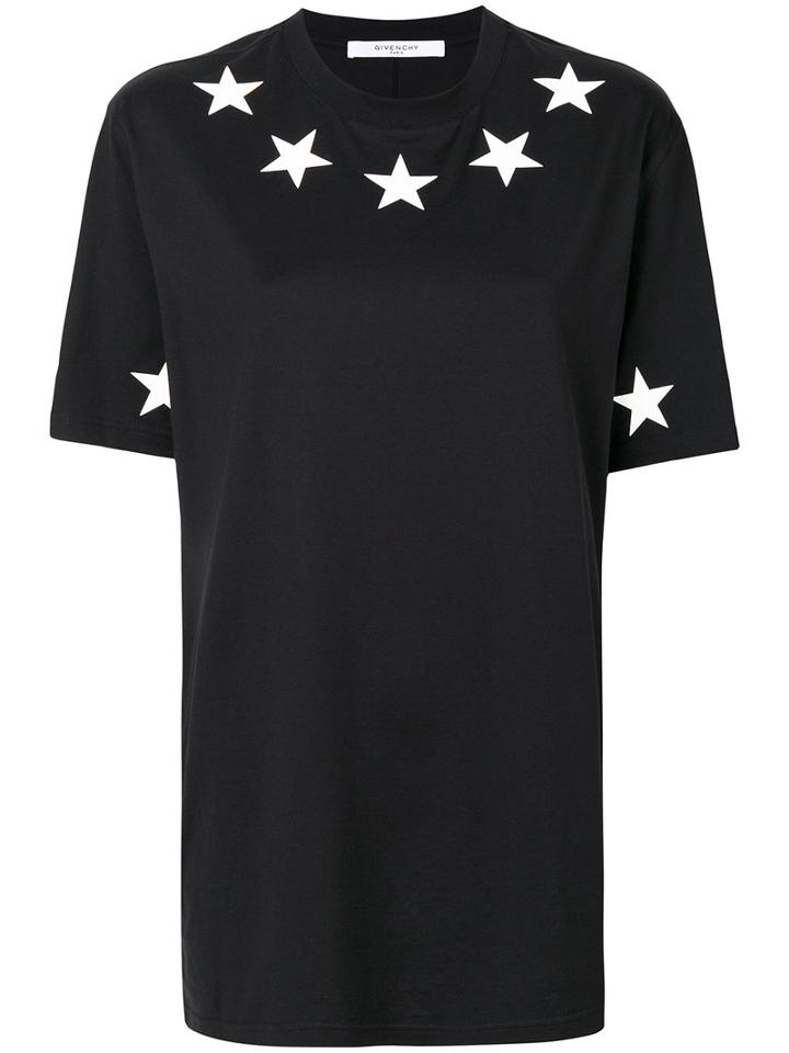 Givenchy - Star Print Oversize T-shirt - Women - Cotton - Xs, Black, Cotton