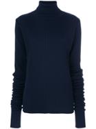 Y / Project Roll Neck Ribbed Jumper - Blue